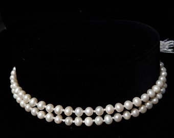 White Pearl Mala Necklace 7mm Round Original Moti Mala for Meditation & Yoga Lovers Perfect Gift