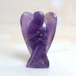 Amethyst Angel Figurine: Handmade Purple Stone Guardian