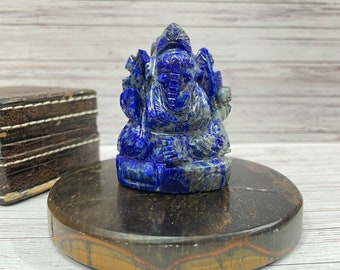 Lapis Lazuli Ganesha Statue: Royal Blue Gemstone Idol