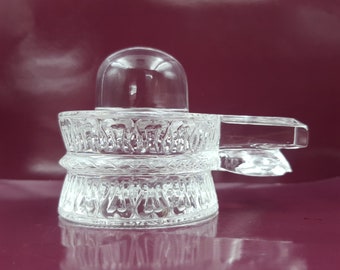 Crystal Shivling, White Sphatik Carved Shivling 2.85" Lord Shiva-lingam with Certificate for Meditation