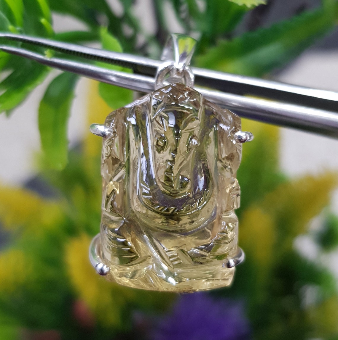 Lord Ganesha Pendant Natural Quartz Ganesha Pendant Handmade Etsy
