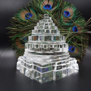 Crystal Sphatik Shree Yantra, 4.5&quot; Pooja Room & Laxmi Poojan