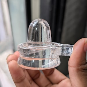 Sphatik Shivling, 1.80&quot; Natural Crystal Sphatik Shivling with Lab Certificate