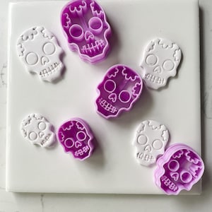 Skull Polymer Clay Cutter | Halloween Clay Cutter | Fall Earrings Clay Cutter | Earrings Clay Cutters | Skeleton clay cutter | sugar skull