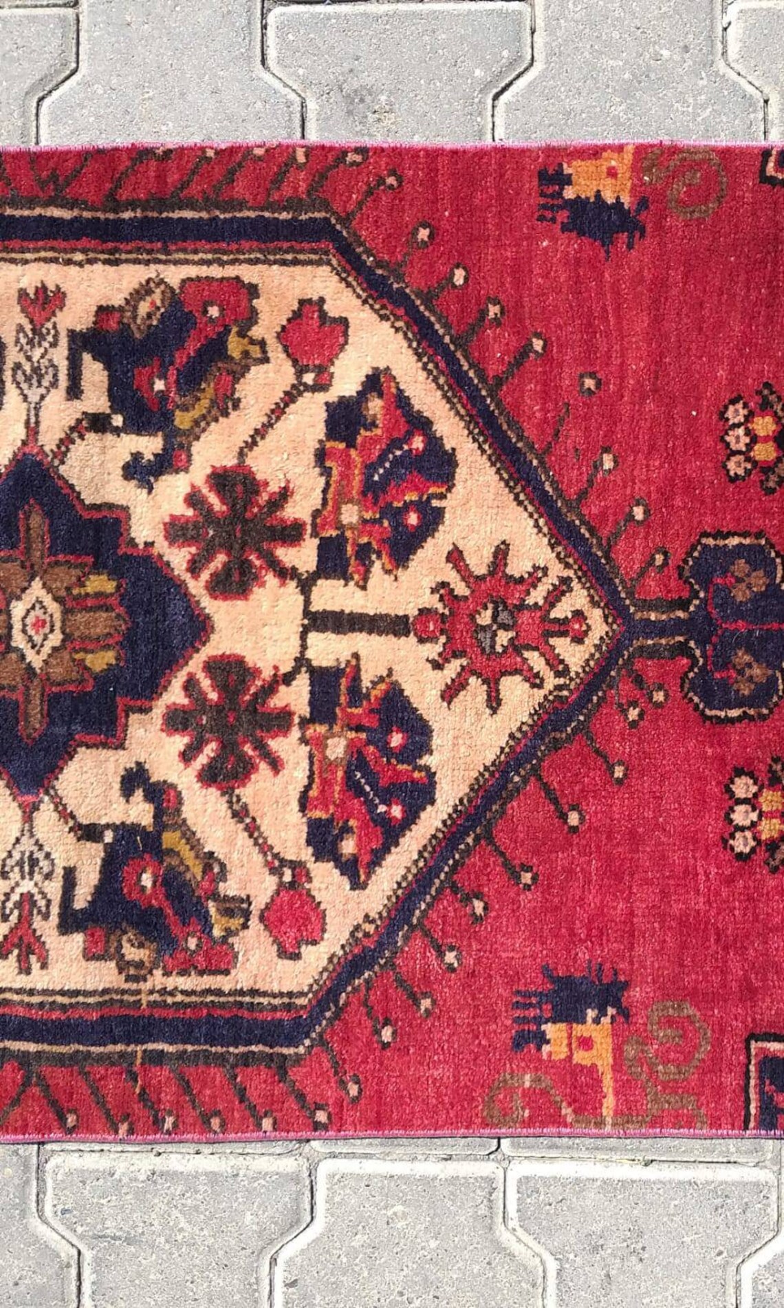 Outdoor rug red and black floor mat rug house rug red and Etsy