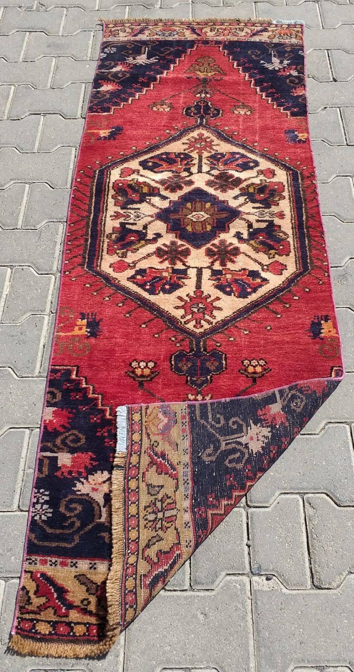 Outdoor rug red and black floor mat rug house rug red and Etsy