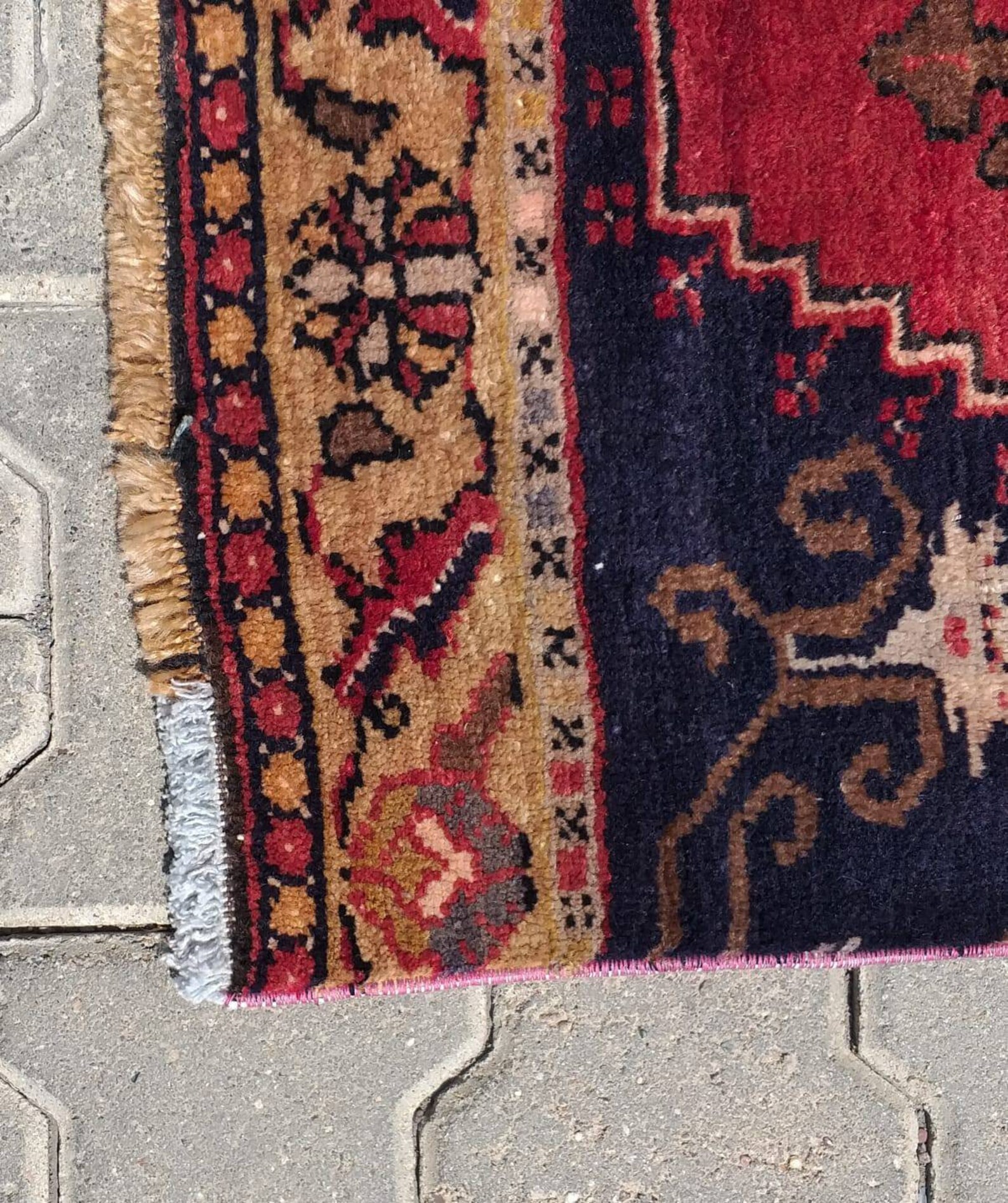 Outdoor rug red and black floor mat rug house rug red and Etsy