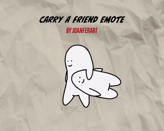 Twitch ANIMATED Emote, Carry a Friend Emote, Cute and Funny emote, Stream emotes, Kick, Youtube.
