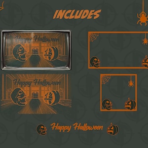 Twitch Halloween Overlay Pack, Cam Overlay, Animated Screens