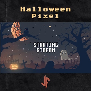 Twitch Animated Halloween Pixel Screens