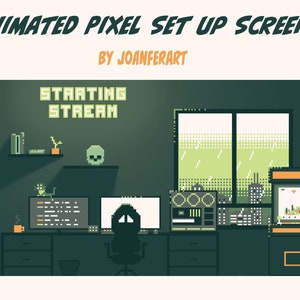 Twitch Animated Green Pixel Screens, GIF Animation