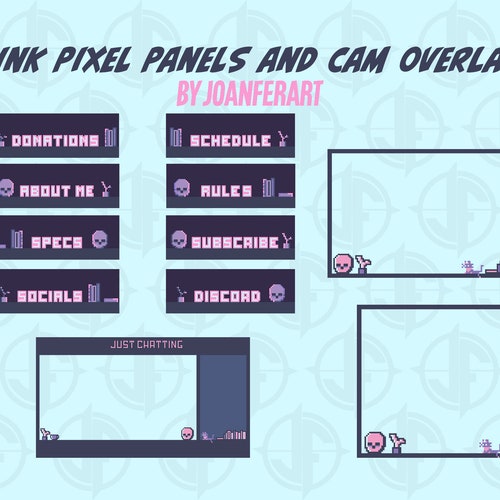 Twitch Pink Pixel Panels - Etsy