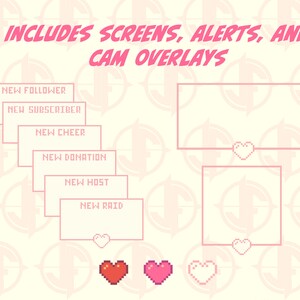 Twitch Animated Pink Overlay Pack, Alerts, Cam Overlay, Screens - Etsy