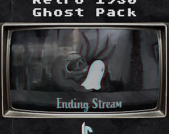 Twitch Overlay Ghost Animation, 1930's Retro Inspired Streaming Screens, for Streamers and Gamers
