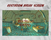 Twitch Restroom Break Animated Screen Pack, Starting Soon, Ending Soon, Waiting Screens, Stream Overlay