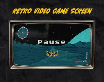 Twitch Retro Pause Screen, Stream Overlay, Waiting Screen, Loop Animation, Retro Video Game