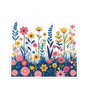 Wildflower sticker for water bottle, Four different sizes available to choose from.