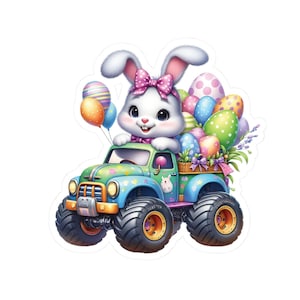 Kinder Osterhase Vinyl-Aufkleber dekorative Kussschnitt Aufkleber, Für Schreibwaren, Umschläge, Geschenkpakete, Laptops, vier Größen erhältlich.