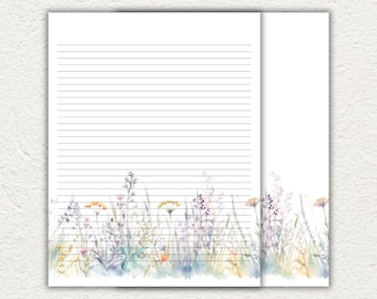 Wildflower Stationery Set, Personalized Letter Writing Paper