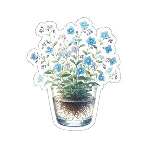 Adesivo de aquarela para plantas de casa, decalque recortado, para diário, agenda, envelopes, embalagens para presentes, laptop, quatro tamanhos disponíveis.