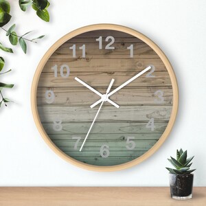 Rustic farmhouse home decor, Wood frame Wall Clock 10 inch, country living, housewarming gift, silent indoor clock ready to hang zdjęcie 6