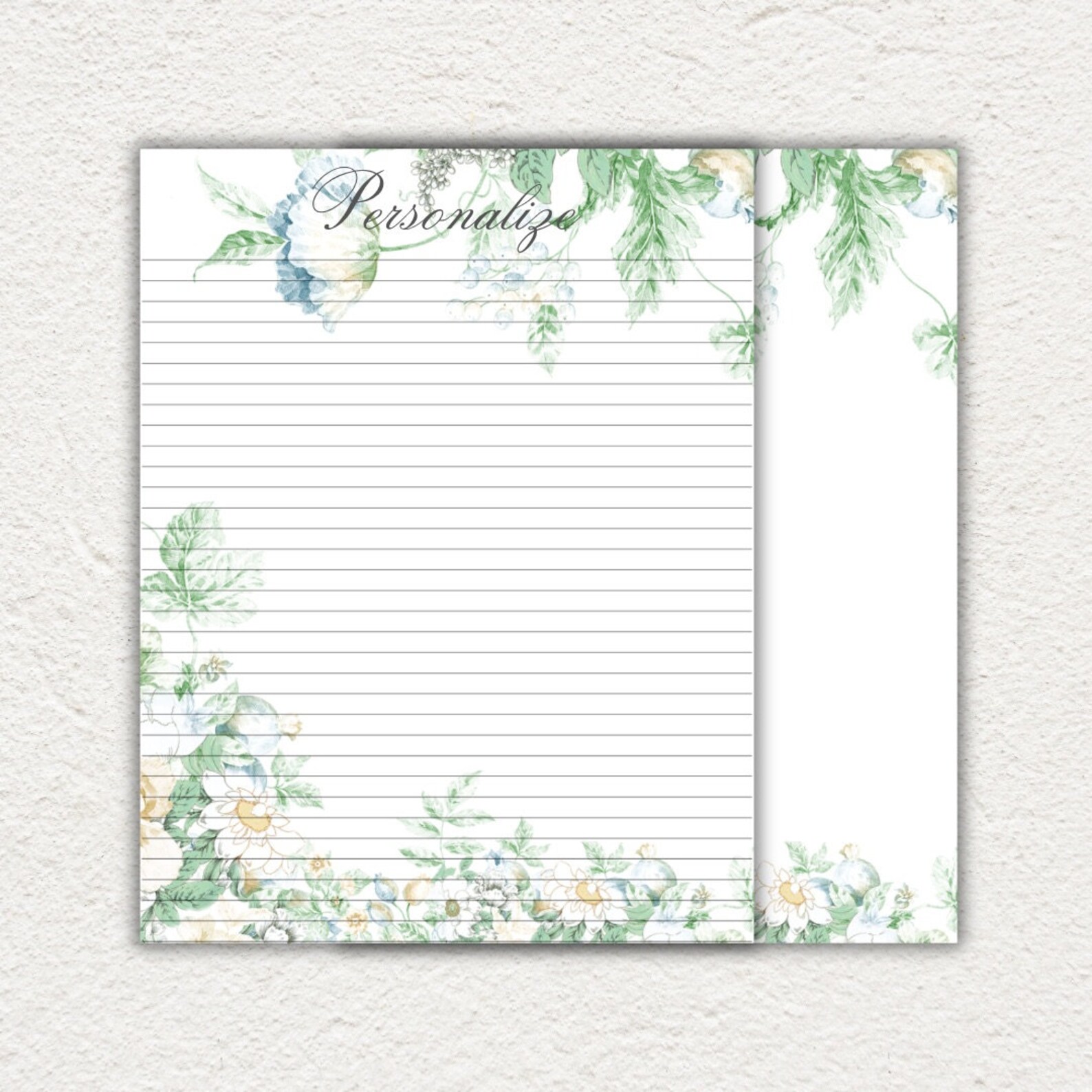 Letter Writing Stationery Paper Personalized 8 1/2 X 11 25 Sheets ...