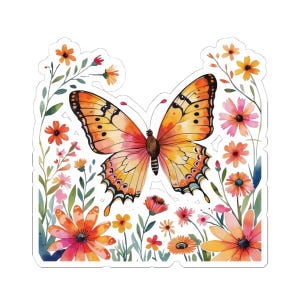 Pegatina de vinilo con forma de mariposa para botella de agua. Cuatro tamaños diferentes disponibles para elegir.