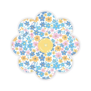 Stickers fleurs en vinyle pour fille, coupe transparente, pour cartes, enveloppes, emballages cadeaux, ordinateurs portables, Quatre tailles disponibles.