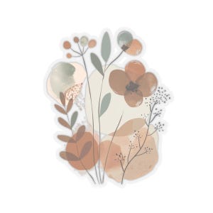 Pegatinas de acuarela bohemia de prados de flores silvestres, calcomanías troqueladas transparentes, para papelería, sobres, paquetes de regalo, computadoras portátiles. Disponibles en cuatro tamaños.