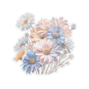 Autocollants décoratifs floraux, décalcomanie transparente découpée en forme de bisou, Pour cartes de papeterie, enveloppes, emballages cadeaux, appareils électroniques, Quatre tailles disponibles.