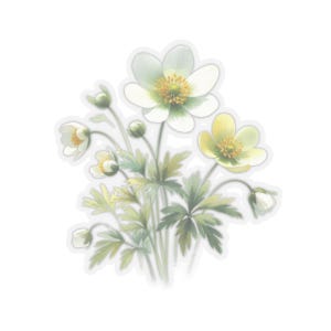 Pegatina de ramo de flores de acuarela transparente, calcomanía troquelada, para diario, agenda, sobres, paquete de regalo, computadora portátil. Cuatro tamaños disponibles.