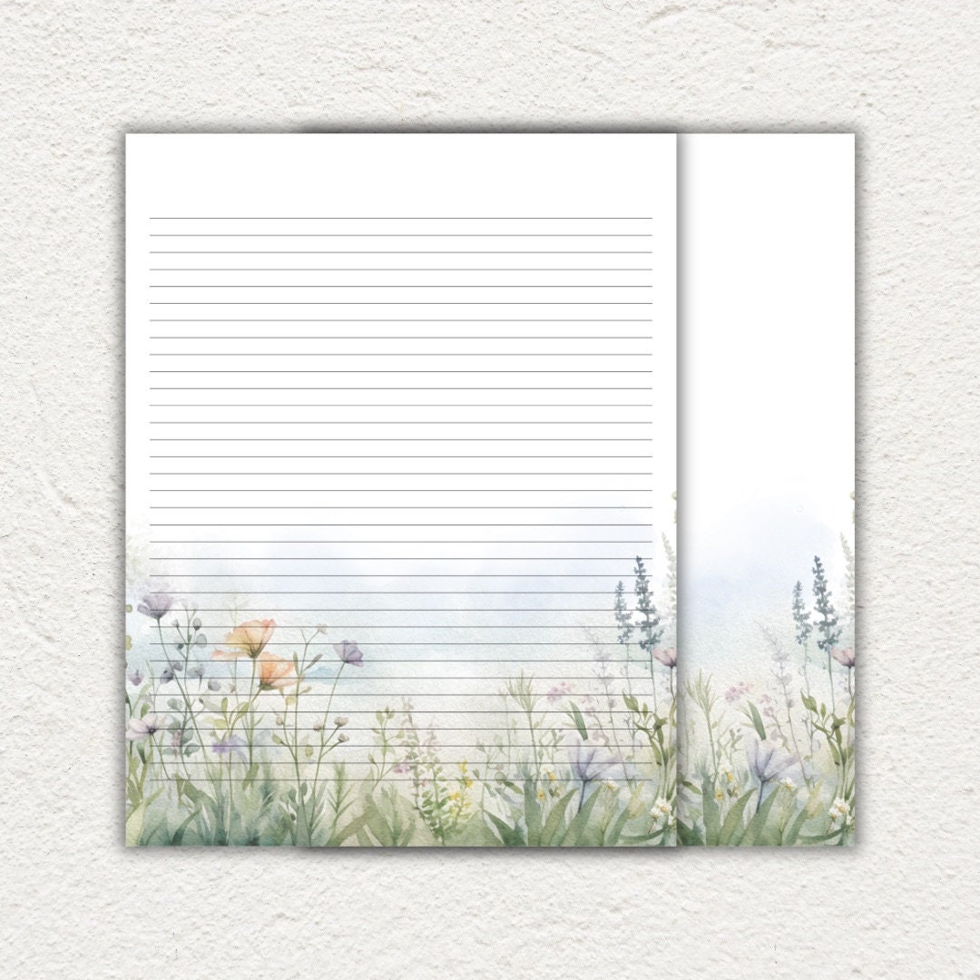 Floral Stationery Paper: Personalized Letter Writing Set (25 Sheets) - Etsy