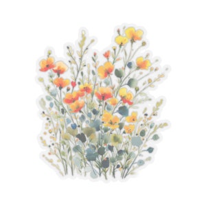 Autocollants décoratifs floraux, décalcomanie transparente découpée en forme de bisou, Pour cartes de papeterie, enveloppes, emballages cadeaux, appareils électroniques, Quatre tailles disponibles.