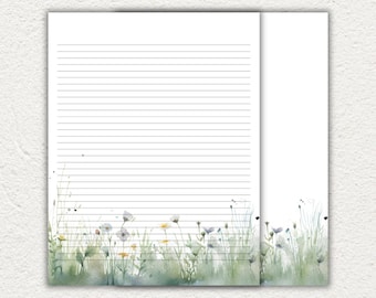 Lined Letter Paper Stationery, Personalized Writing Set (25 or 50 Sheets)