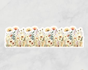 Wildflower border vinyl sticker decal 2x7.18”