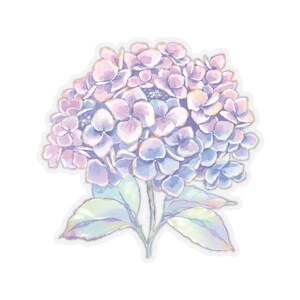 Hortensia vinyl kiss cut-stickers, vier maten om uit te kiezen.