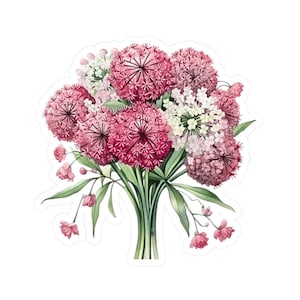 Adesivo de vinil para buquê de flores, decalque floral, quatro tamanhos para escolher.
