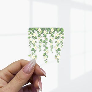Adhesivo de vinilo con flores colgantes, adhesivo floral para portátil, cuatro tamaños para elegir.