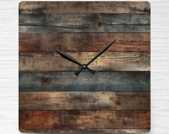 Horloge murale rustique, décoration de bureau à domicile, visage nu sans chiffres dans la porte, prête à être accrochée plus d'options disponibles