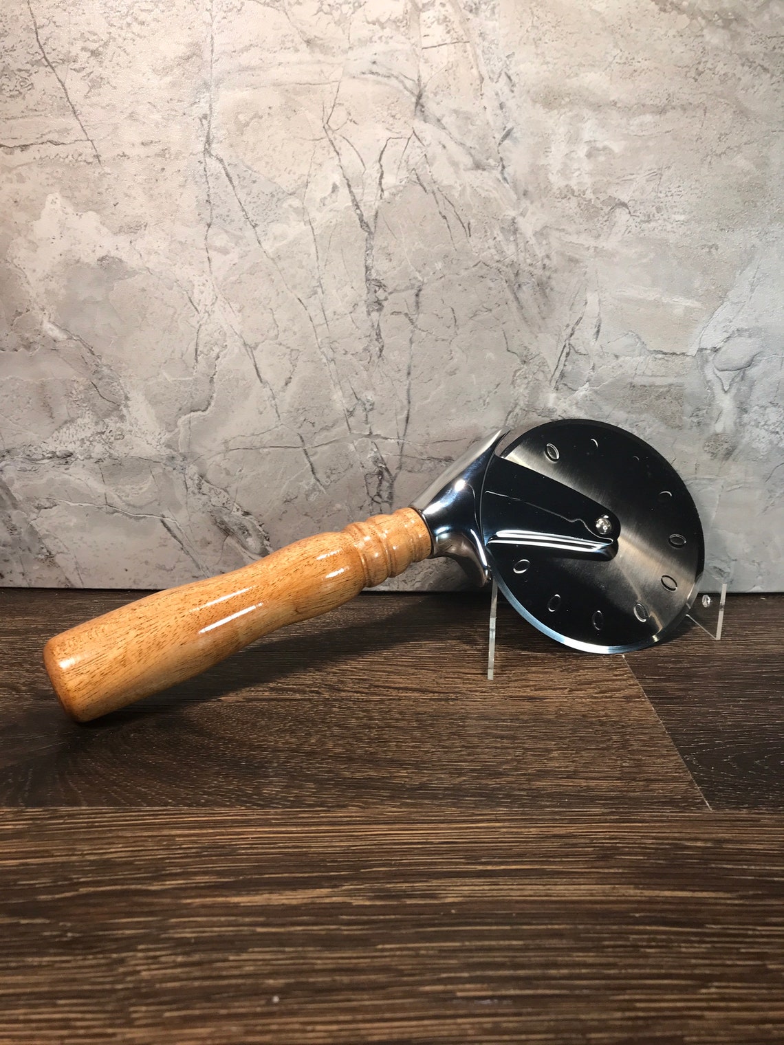 4 Diameter Pizza Wheel with a HandTurned Mahogany Handle Etsy