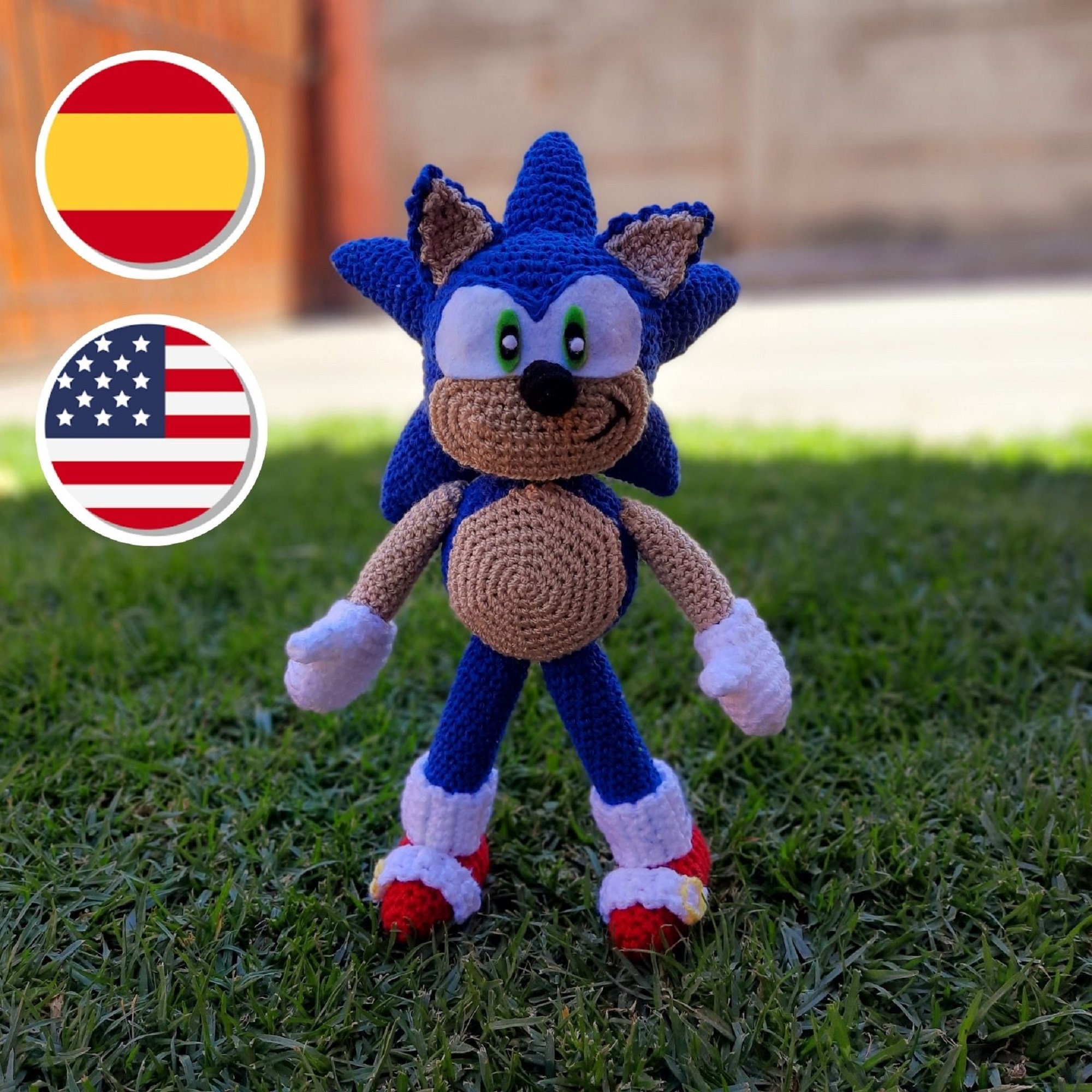 De Algodón Amigurumi Sonic 18 Cms De Algodón Amigurumi Sonic 18 Cms