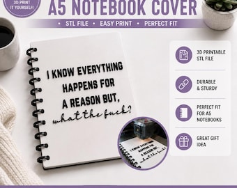 Sarcastic A5 Notebook Cover | 3D Printable 3MF Digital Download | Discbound Planner Cover | Funny Adult Planner Accessory