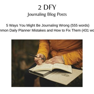 DFY- Done For You- Journaling Blog and social media posts