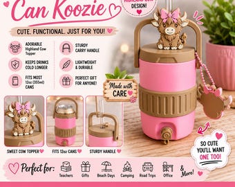Highland Cow Can Koozie | Boerderijdier |