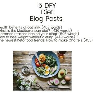 DFY- Done For You- Health & Wellness Blog and social media posts