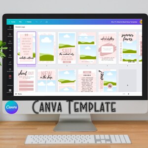 Canva Template - Blush & Black Social Media Story Posts - Facebook, Pinterest, Instagram