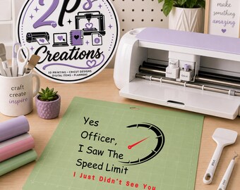 Funny Police Speeding  | Yes Officer I Saw the Speed Limit SVG | Car Decal Cricut Cut File | Funny Driver SVG | Silhouette