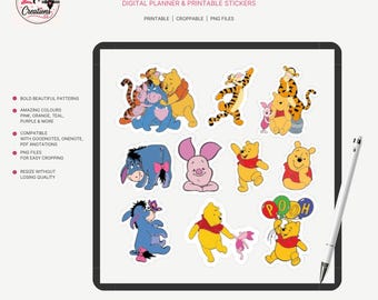 Pooh Bear Friends Storybook PNG Stickers | Planner Journal Scrapbook (Digital Download)