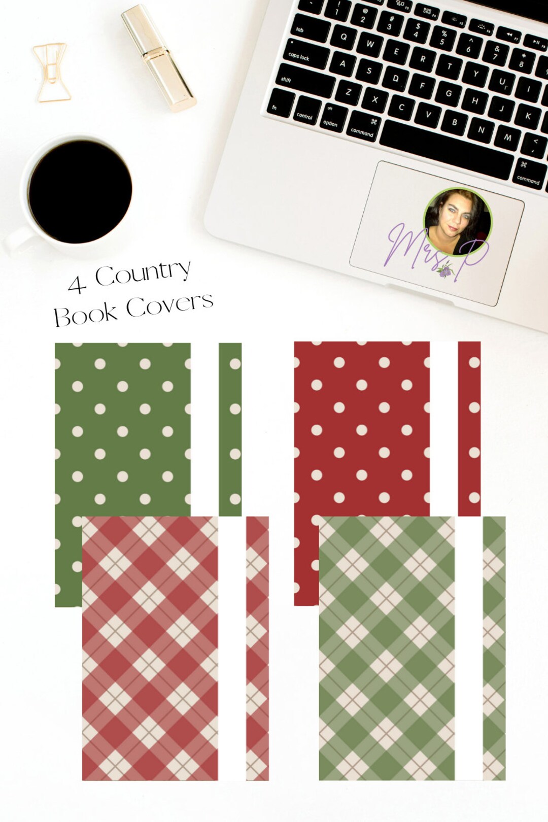 Country Style A4 Book Covers-set of 4-digital Planner, Notebook Cover ...