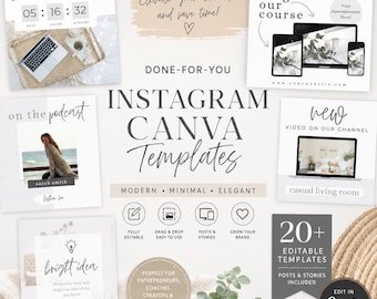 Instagram Canva Template Bundle | Editable Social Media Templates | Instagram Posts | Content Creator Canva Templates | Instant Download